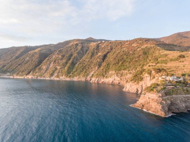 Beş topraklar - Cinque Terre - İtalya havadan görünümü