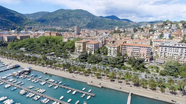 La Spezia city skyline, air view on a beautiful day — стоковое фото