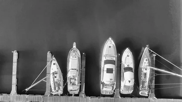 Boats in the port, overhead view — Stock Photo, Image