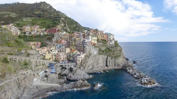 Aerial view of Manarola in Five Lands — Stock Photo, Image