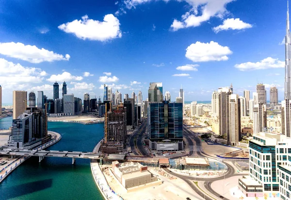 Vista aérea do Dubai Downtown em um belo dia — Fotografia de Stock