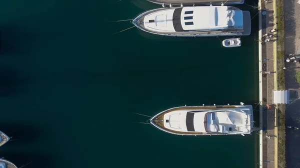 Barcos no porto, vista aérea — Fotografia de Stock