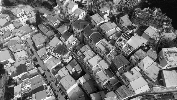 Cinque Terre zpětný pohled, Itálie - pět zemí z oblohy, Lig — Stock fotografie