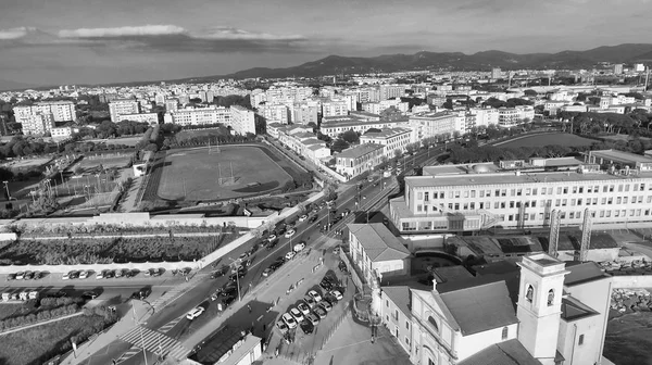 Leghorn binalarının havadan görünüşü - Toskana, İtalya — Stok fotoğraf