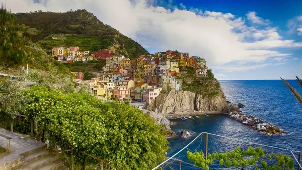 Luftaufnahme von Manarola. Fünf Länder aus dem Himmel, Italien — Stockfoto