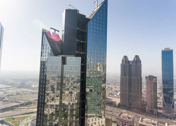 Il centro di Dubai dall'elicottero — Foto Stock