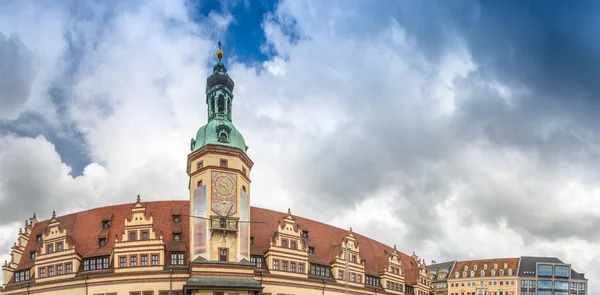 Marketplatz panoramic skyline, Лейпциг - Германия — стоковое фото