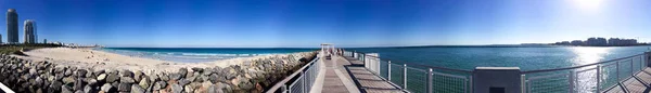 Panoramatický pohled z Miami Beach South Pointe Park — Stock fotografie