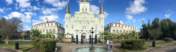 Nowy Orlean - luty 2016: Panoramiczny widok Jackson Square. N — Zdjęcie stockowe