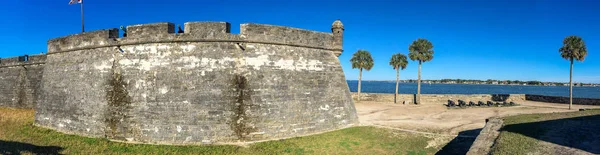Castillo de San Marcos Ulusal Anıtı, panoramik görünümü - St Au — Stok fotoğraf
