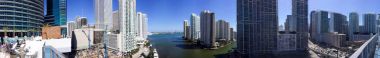 Miami, Fl - Şubat 2016: Hava panoramik şehir merkezinin ve
