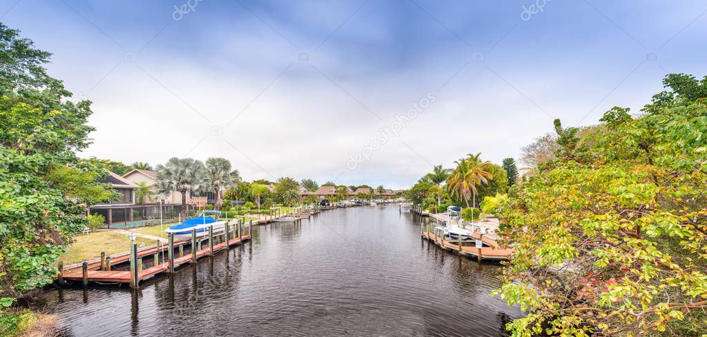 Sanibel Island canal and vegetation, Florida