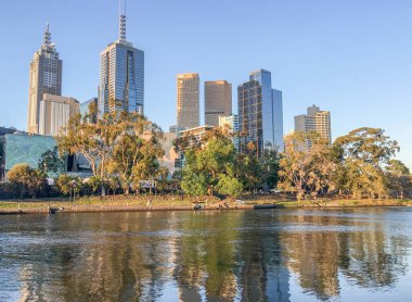 Melbourne, Avustralya - 20 Kasım 2015: Panoramik şehir