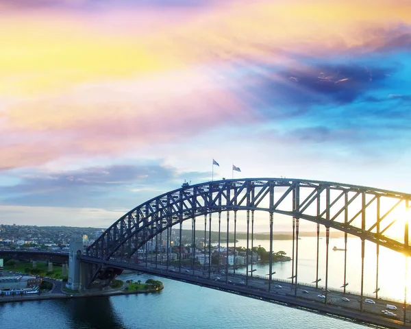 Port de Sydney - Vue sur le coucher du soleil réel — Photo