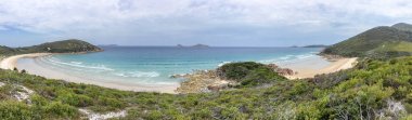 Piknik Körfezi panoramik Wilsons Promontory deniz Park, Avustralya
