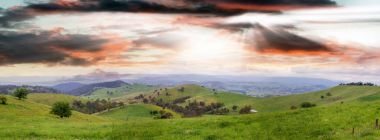 Gün batımında, New South Wales Avustralya kırsal