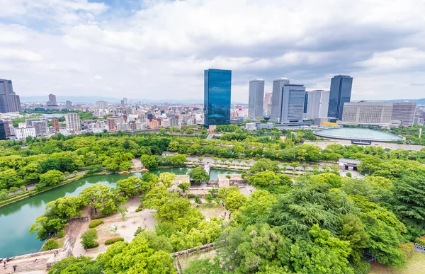 Panoramic city view from Osaka Castle, Japan — Stock Photo, Image