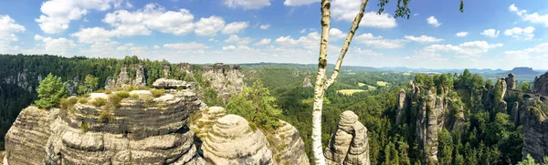 Panoramic view of Bastei Park, Saxony - Germny — Stock Photo, Image