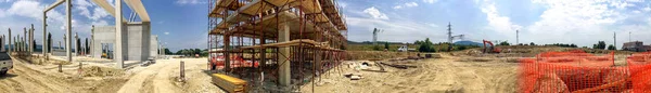 Gebouw bouwplaats, panoramisch uitzicht — Stockfoto