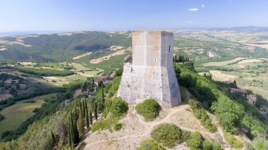 Rocca di Castiglione, Val D'Orcia - Tus harika havadan görünümü