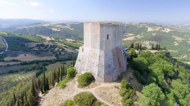 Rocca di Castiglione, Val D'Orcia - Tus harika havadan görünümü