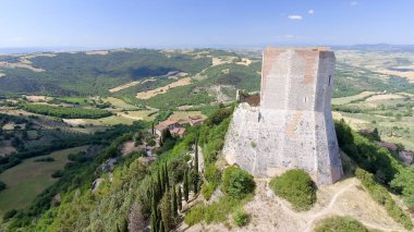 Rocca di Castiglione, Val D'Orcia - Tus harika havadan görünümü