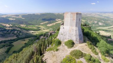 Rocca di Castiglione, Val D'Orcia - Tus harika havadan görünümü