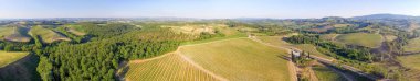 Hava panoramik Tuscany dolambaçlı yol, İtalya