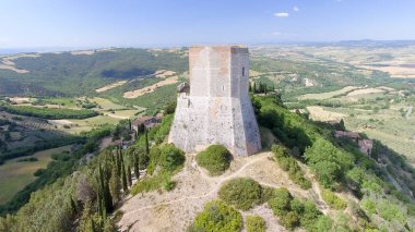 Rocca di Castiglione, Val D'Orcia - Tus harika havadan görünümü