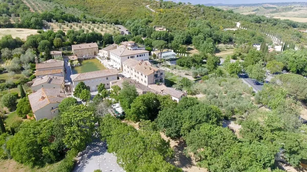 Vue aérienne imprenable sur Bagno Vignoni, Toscane - Italie — Photo