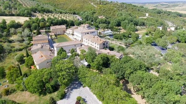 Vue aérienne imprenable sur Bagno Vignoni, Toscane - Italie — Photo