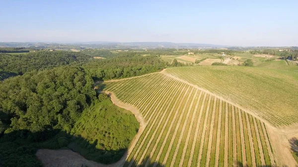 Bellissime colline toscane, vista aerea — Foto Stock