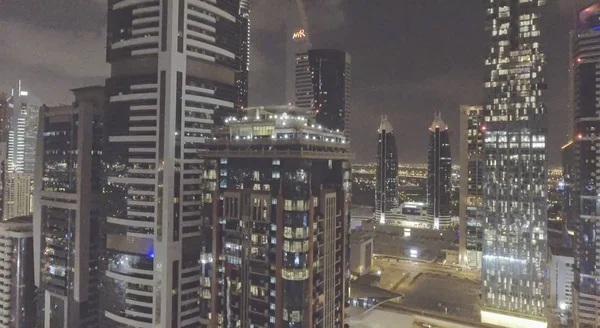 Dubai, Egyesült Arab Emírségek - 2016. December: Downtown légifelvételek éjjel. Dubai — Stock Fotó