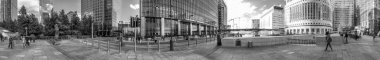 Londra - Eylül 2016: Bina, Canary Wharf, panoramik VI