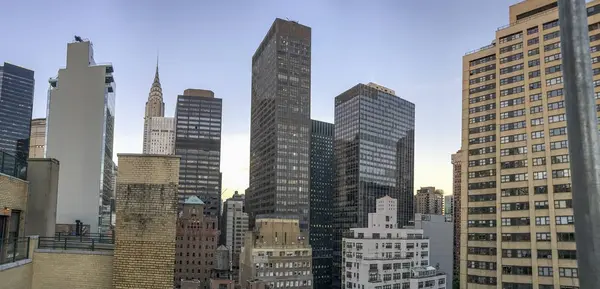 Vista aérea panorâmica incrível do horizonte de Manhattan — Fotografia de Stock