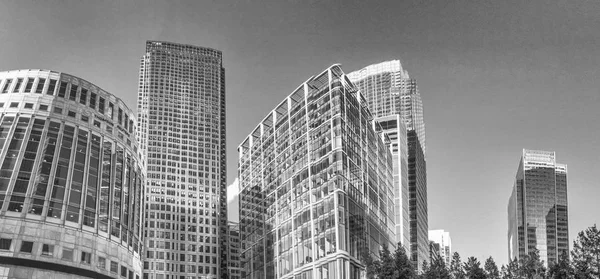 LONDON - SEPTEMBER 2016: Buildings of Canary Wharf, panoramic vi — Stock Photo, Image