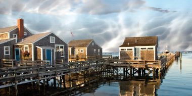 Group of Homes over the Water in Nantucket, U.S.A. clipart
