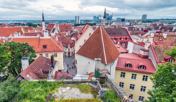 Tallinn cityscape Toompea Hill, Es güzel havadan görünümü — Stok fotoğraf