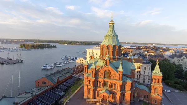 Cattedrale di Uspenski a Helsinki, vista aerea — Foto Stock