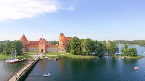 Veduta aerea del castello Trakai, Lituania — Foto Stock