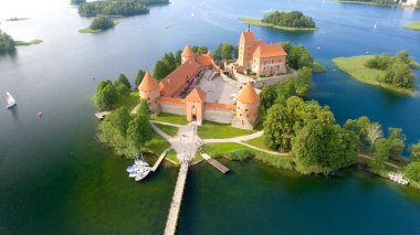 Aerial view of Trakai Castle, Lithuania clipart