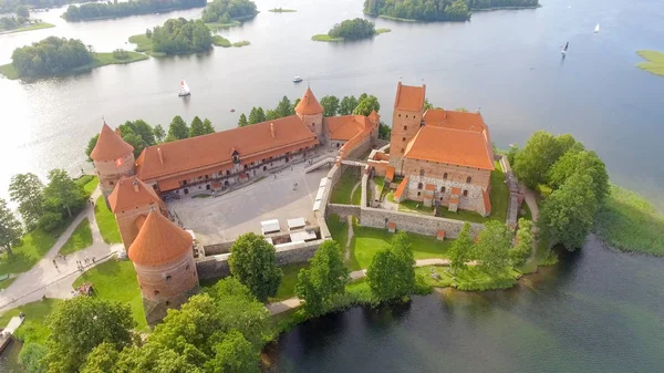 Veduta aerea del castello Trakai, Lituania — Foto Stock