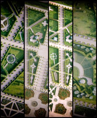 Genel gider panoramik Rundale kale bahçeleri, Litvanya