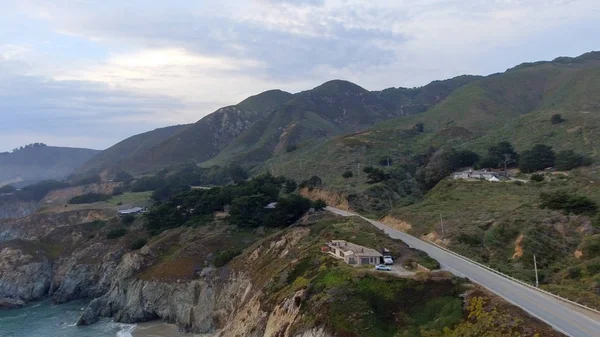 Flygfoto över Cabrillo Highway nära Bixby Bridge, Ca — Stockfoto