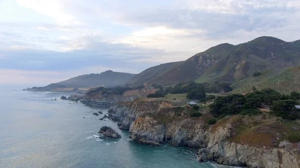 Aerial view of Cabrillo Highway near Bixby Bridge, CA — Stock Photo, Image