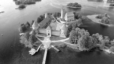 Trakai Kalesi, Litvanya'nın havadan görünümü