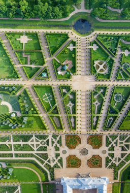 Genel gider panoramik Rundale kale bahçeleri, Litvanya