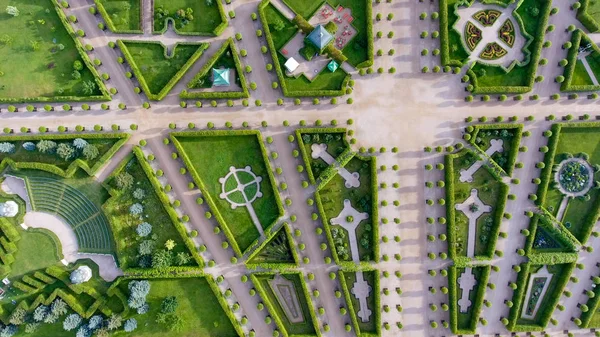 Vista aérea aérea aérea do Castelo de Rundale, Lituânia — Fotografia de Stock