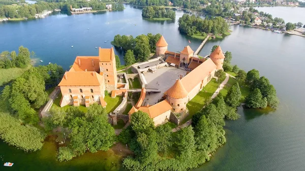 Vista aérea do Castelo de Trakai, Lituânia — Fotografia de Stock