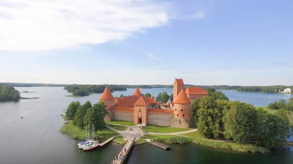 A légi felvétel a vár Trakai, Litvánia — Stock Fotó